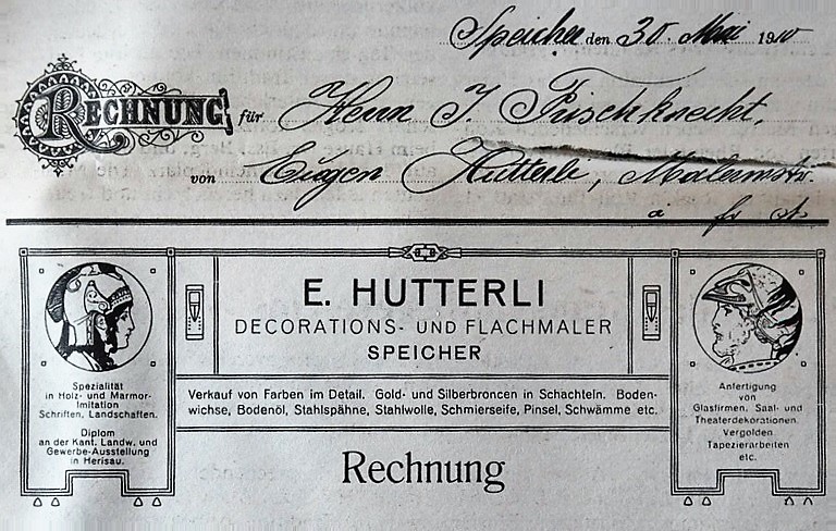 Datei:Eugen Hutterli Rechnung von 1910.jpg