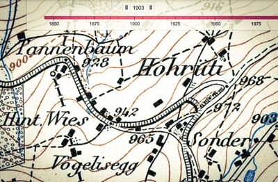 Karte Landestopografie 1903