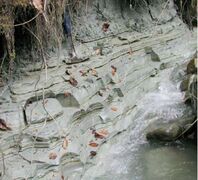 Laminierte (fein geschichtete) Seeablagerung am Kitzlerbach